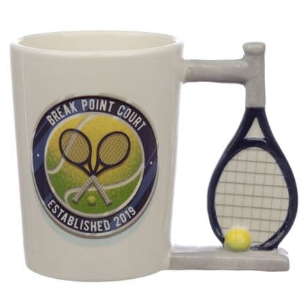 Tennis Ceramic Shaped Handle Mug