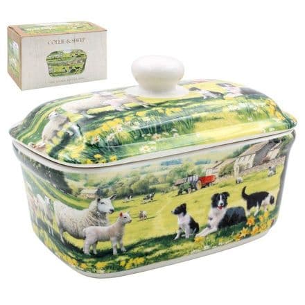The Leonardo Collection Fine China Butter Dish - Collie & Sheep