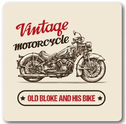 Vintage Motorcycle Old Bloke And His Bike Metal Wall Sign