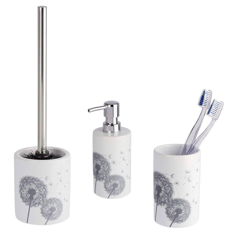 Soap Dispenser Wenko Barock Bathroom SetSilver&WhiteToilet Brush Tumbler 