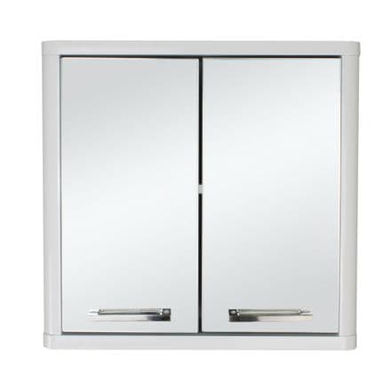 White Gloss Double Mirror Door Bathroom Cabinet