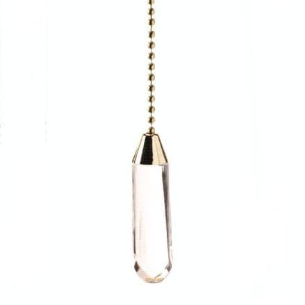 WML Polished Brass with Acrylic Crystal Cylinder Light Pull