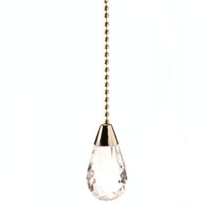 WML Polished Brass with Acrylic Pear Light Pull