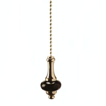 WML Polished Brass with Black Ceramic Disc Light Pull