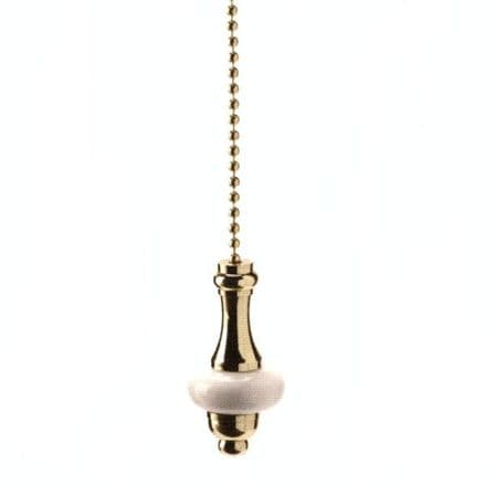 WML Polished Brass with White Ceramic Disc Light Pull