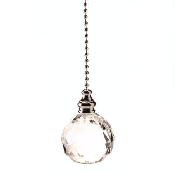 WML Acryllic Crystal Ball Shaped Chain Light PullAntique Brass Brass Chrome 