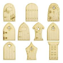 10 Mini Fairy Doors - 10 designs to chose from (A-K) - 3mm MDF wood, Laser Cut