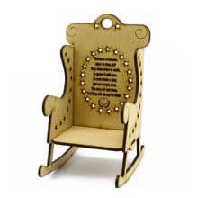 17cm Christmas In Heaven Memorial Verse Rocking Chair - MDF can be Personalised