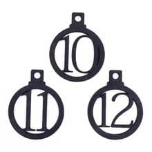 25 Wood Christmas Advent Number Rings Tags 1 - 25 in Black 3mm MDF