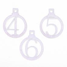 25 Wood Christmas Advent Number Rings Tags 1 - 25 in Silver 3mm MDF