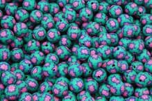 25 x 11-12mm Handmade Polymer Clay Fimo floral flower Beads – Hawaiian Green