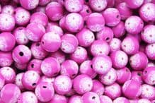 25 x 9-10mm Handmade Polymer Clay Fimo floral flower Beads – pink Floral Fuchsia