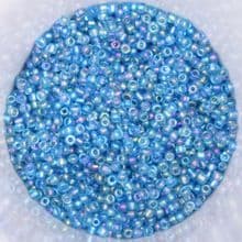 25g 2mm Glass Seed Beads – Sapphire AB (Aurora Borealis)