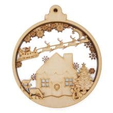 3D Multi Layered Christmas Bauble Set Laser Cut From 3mm MDF Craft Decoration