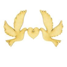 3mm MDF Love Doves flying with a heart Wall decoration scrapbook card craft