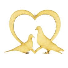3mm MDF Love Doves Standing by a heart Wall decoration scrapbook card craft