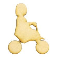 3mm MDF Wood Laser Cut Craft Shapes - Child on Tricycle