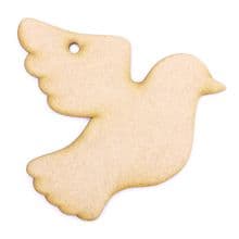3mm MDF Wood Laser Cut Craft Shapes - Dove with hole