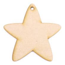 3mm MDF Wood Laser Cut Craft Shapes - Starfish with hole