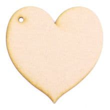 3mm MDF Wood Laser Cut Craft Shapes - Tag Heart