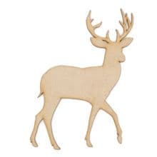 3mm MDF Wooden Laser Cut Christmas Craft Shapes Various Sizes Reindeer Standing.