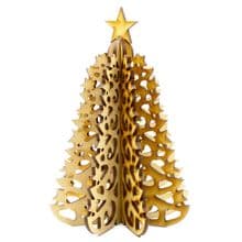 4 Part Christmas Tree with a cut out design - Laser Cut from 3mm MDF, 16cm tall
