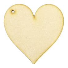 6mm MDF Wood Laser Cut Craft Shapes - Heart Tag