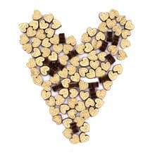 6mm wide wood table confetti 100 250 500 1000 x Hearts in MDF Gold