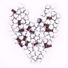 6mm wide wood table confetti 100 250 500 1000 x Hearts in MDF Silver