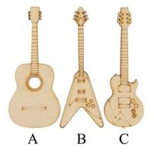 8 or 9x Wood Electric Acoustic Guitars Craft Embellishments Laser Cut Shape MDF