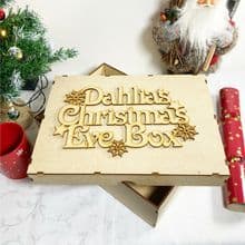 A4 Christmas Eve Box with Lid Personalised With Your Name Cut From 3mm MDF