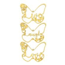 Butterfly Live Laugh Love Wooden Hanging Decoration set with Butterflies flowers