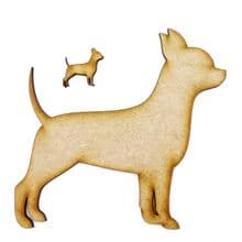 Chihuahua Craft Blank, Dog Shape Laser Cut from 3mm MDF, Card Topper