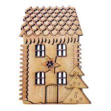 Christmas House Kit Plaque Laser Cut 3mm MDF 13cm tall