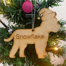 COCKAPOO Wooden Christmas Dog Tree Ornament engraved with your Dog's name