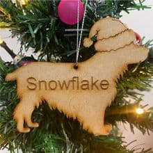 COCKER SPANIEL Wooden Christmas Dog Tree Ornament engraved with your Dog's name