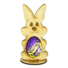 Easter Egg Bunny Personalised Name MDF Wood Silver Gold for Small Creme Egg Size