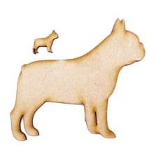 French Bulldog Craft Blank, Dog Shape Laser Cut from 3mm MDF, Card Topper