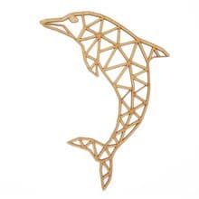 Geometric Dolphin laser cut from 3mm MDF 10cm to 80cm tall Craft Wall Hanging