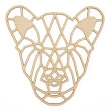 Geometric Lioness laser cut from 3mm MDF 10cm to 80cm tall Craft Wall Hanging