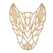 Geometric Wolf laser cut from 3mm MDF 10cm to 80cm tall Craft Wall Hanging