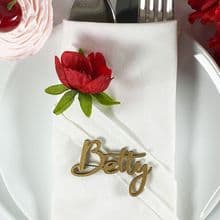 GOLD 30mm Tall Laser Cut Wooden Wedding Place Name Table Setting - Betty