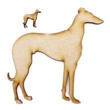Greyhound Craft Blank, Dog Shape Laser Cut from 3mm MDF, Card Topper