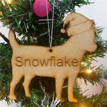 JACK RUSSELL Wooden Christmas Tree Dog Ornament engraved with your Dog's name