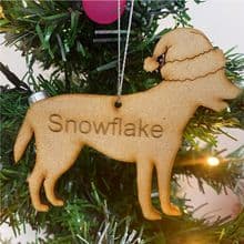 LABRADOR Wooden Christmas Dog Tree Ornament engraved with your Dog's name