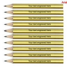 Laser Engraved Gold Wooden Round Mini Golf Pencils
