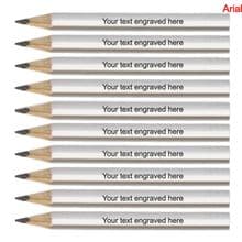 Laser Engraved Silver Wooden Round Mini Golf Pencils