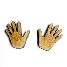 Little Hands Laser Cut from 3mm MDF wood for Card Craft Scrapbook Come in Pairs