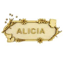 MDF Wood DIY Craft Shapes Room Door Wall YOUR NAME Sign Plaque – Forest