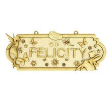 MDF Wood self-assemble Craft Shape Blank Room Door YOUR NAME Sign Plaque-Fairy